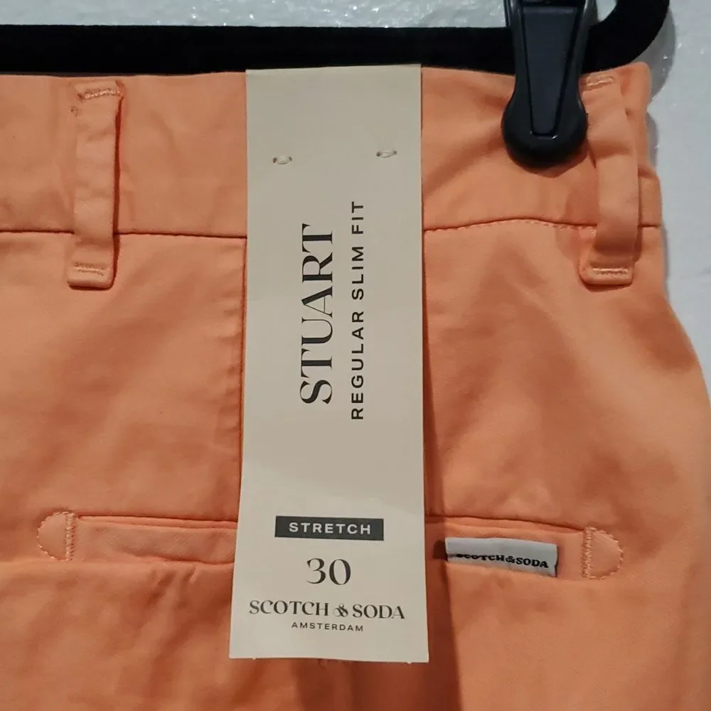 Scotch & Soda Men's Bright Peach Stuart Shorts Size 30 X 9 in Inseam